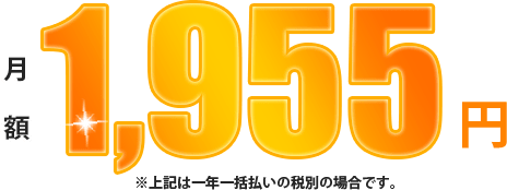 月額1955円。税別1年前払いプラン